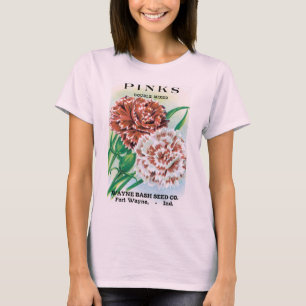 pootpastekunst, Pinks carnenbloemen T-shirt