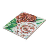  pootpastekunst, Pinks carnenbloemen Tegeltje (Zijkant)