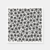 Pootpatroon, hondenpoten, pootafdrukken, zwart en servetten (Voorkant)