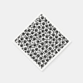 Pootpatroon, hondenpoten, pootafdrukken, zwart en servetten (Hoek)