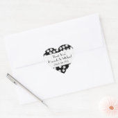 Pootpatroon, Pootafdrukken, Zwart en Wit, Trouwen Hart Sticker (Envelop)