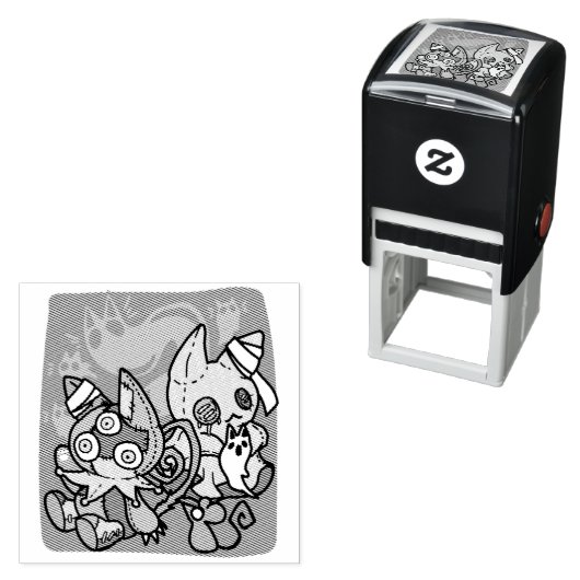Pootpositief Vreselijk | Monsterse Katten Hallowee Zelfinktende Stempel (In situ)