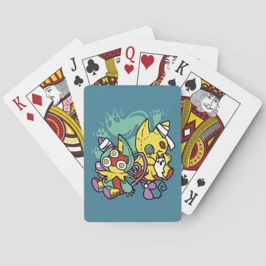 Pootpositief Vreselijk | Monstieuze Katten Hallowe Pokerkaarten (Achterkant)