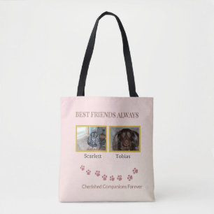 Pootsafdruk boodschapper voor eeuwige vrienden tote bag