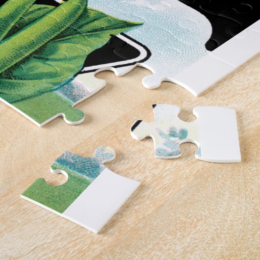  pootverpakkingslabeling kunst, Struik boon Veggie Legpuzzel (Zijkant)
