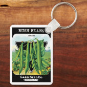  pootverpakkingslabeling kunst, Struik boon Veggie Sleutelhanger (Achterkant)