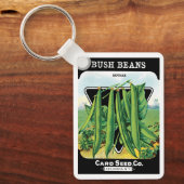  pootverpakkingslabeling kunst, Struik boon Veggie Sleutelhanger (Voorkant)