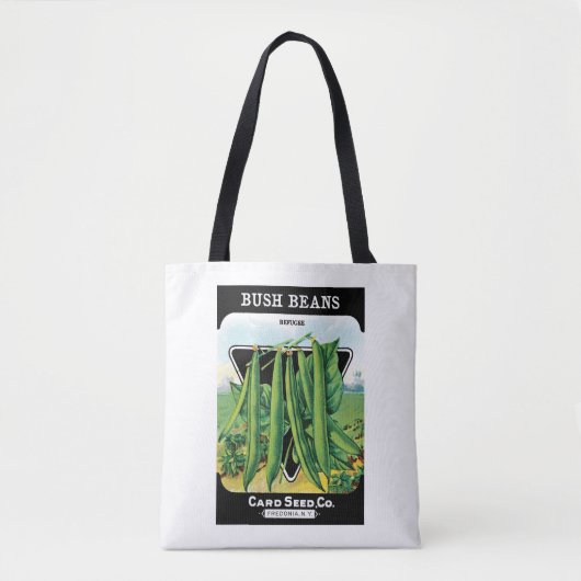 pootverpakkingslabeling kunst, Struik boon Veggie Tote Bag (Voorkant)