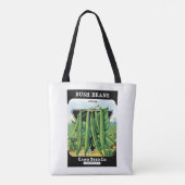 pootverpakkingslabeling kunst, Struik boon Veggie Tote Bag (Achterkant)