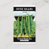  pootverpakkingslabeling kunst, Struik boon Veggie Visitekaartje (Achterkant)