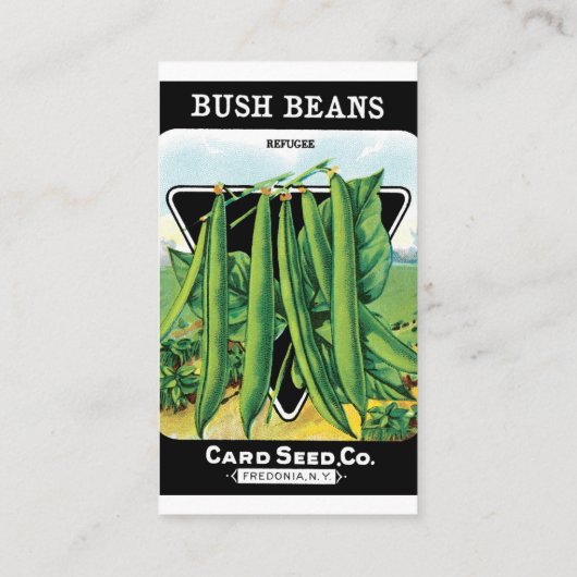  pootverpakkingslabeling kunst, Struik boon Veggie Visitekaartje (Achterkant)