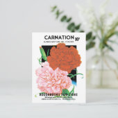  pootverpakkingslabelkunst, volkbloemen briefkaart (Staand voorkant)