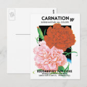  pootverpakkingslabelkunst, volkbloemen briefkaart (Voorkant / Achterkant)