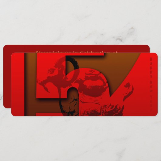 Pop 2015 Ram Sheep Goat Year - Uitnodiging (Voorkant / Achterkant)