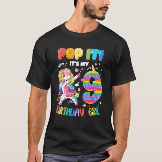 Pop 9-jarige meisjes 9 jaar oud Fidget T-shirt (Voorkant)