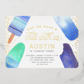 Pop aan over en koel | Populaire kinderen Birthday Folie Uitnodiging (Voorkant)