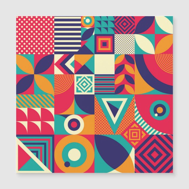 Pop abstracte geometrische vormen, naadloos patroo (Voorkant)