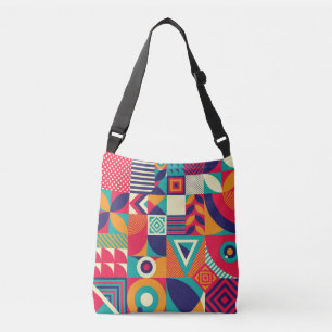 Pop abstracte geometrische vormen, naadloos patroo crossbody tas