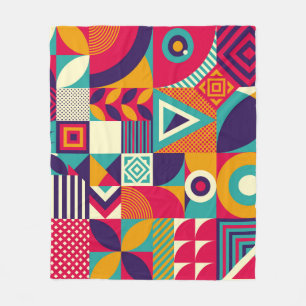Pop abstracte geometrische vormen, naadloos patroo fleece deken