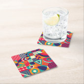 Pop abstracte geometrische vormen, naadloos patroo kartonnen onderzetters (Insitu)