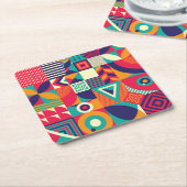 Pop abstracte geometrische vormen, naadloos patroo kartonnen onderzetters (Schuin)