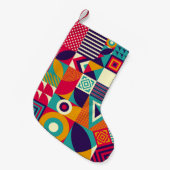 Pop abstracte geometrische vormen, naadloos patroo kleine kerstsok (Voorkant (Hangend))