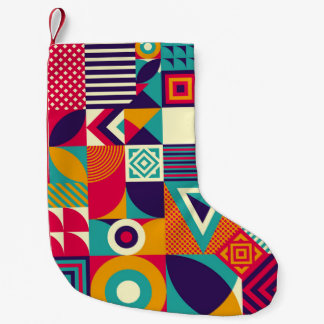 Pop abstracte geometrische vormen, naadloos patroo kleine kerstsok