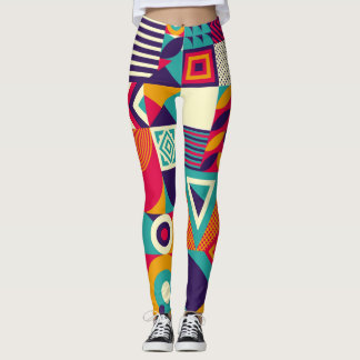 Pop abstracte geometrische vormen, naadloos patroo leggings