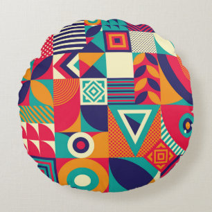 Pop abstracte geometrische vormen, naadloos patroo rond kussen