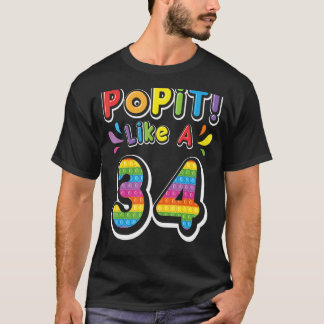 Pop als een 34-jarige Happy My Birth T-shirt