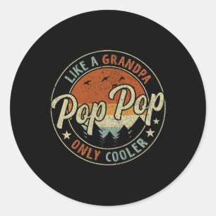 Pop als een opa alleen koeler Retro Fathe Ronde Sticker