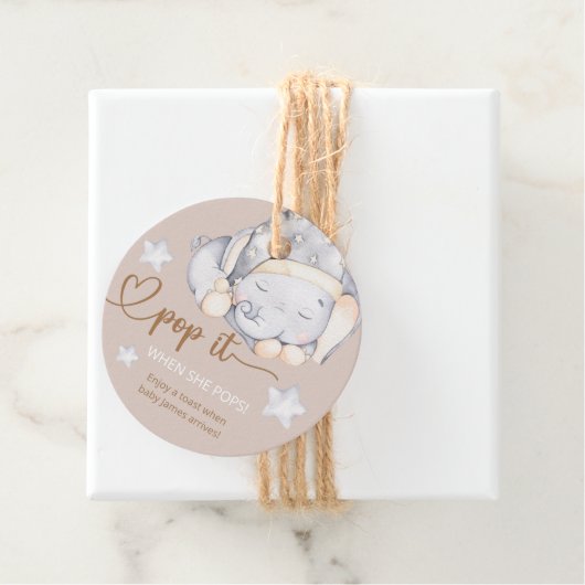 Pop als ze Baby Baby shower Pop Bedankjes Labels (In situ)