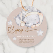 Pop als ze Baby Baby shower Pop Bedankjes Labels (Achterkant)