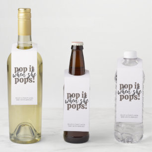 Pop als ze Baby shower Pop Flessenhanger