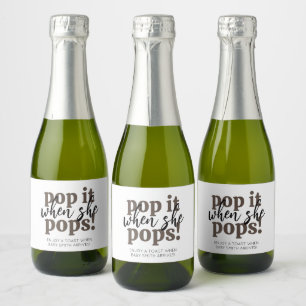 Pop als ze Baby shower Pop Sparkling Wijnetiket