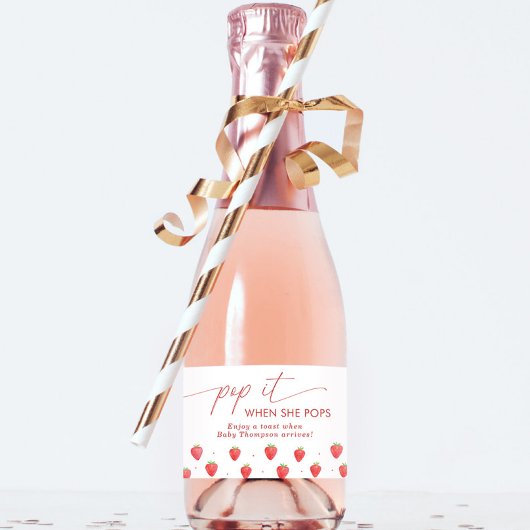 Pop als ze Baby shower Pop Sparkling Wijnetiket