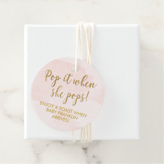 Pop als ze Baby shower Poppen Bedankjes Labels (In situ)