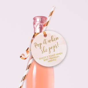 Pop als ze Baby shower Poppen Bedankjes Labels