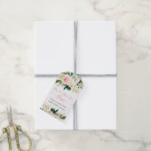 Pop als ze Boho Floral Pink Gold Shower Pop Cadeaulabel (Met Touw)