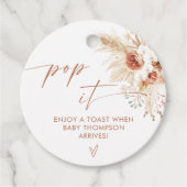 Pop als ze Boho Pampas krijgt Pop Bedankjes Labels (Voorkant)