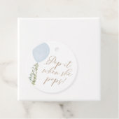 Pop als ze een blauw ballonBaby shower Pop Bedankjes Labels (In situ)