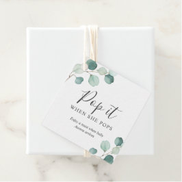 Pop als ze Eucalyptus Baby shower Pop Bedankjes Labels