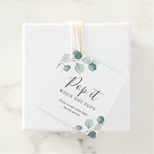 Pop als ze Eucalyptus Baby shower Pop Bedankjes Labels
