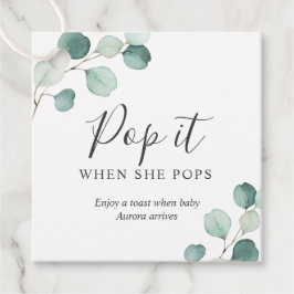 Pop als ze Eucalyptus Baby shower Pop Bedankjes Labels