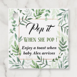 Pop als ze groen baby shower pop bedankjes labels