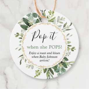 Pop als ze groen baby shower pop bedankjes labels
