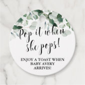 Pop als ze het groene Baby shower pop Bedankjes Labels (Voorkant)