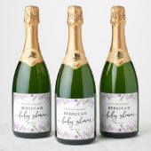 Pop als ze Paars Baby shower Pop Sparkling Wijnetiket (Flessen)