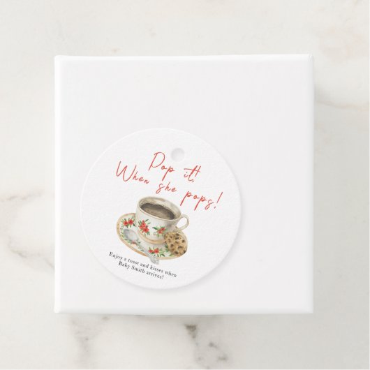 Pop als ze pop heeft! Baby brouwt baby shower Bedankjes Labels (In situ)