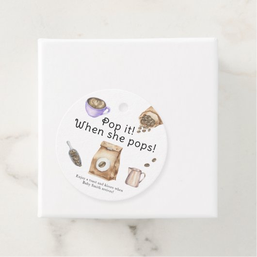Pop als ze pop heeft! Baby brouwt baby shower Bedankjes Labels (In situ)